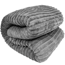 Ver imagem 2 de Cobertor Casal Manta Canelada Super Soft 1,80m X 2,0m Cinza