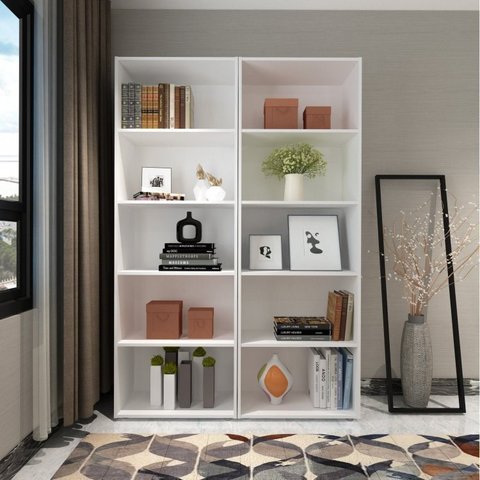 Kit 2 Estantes para Livros 5 Prateleiras 180cmx120cm Multy