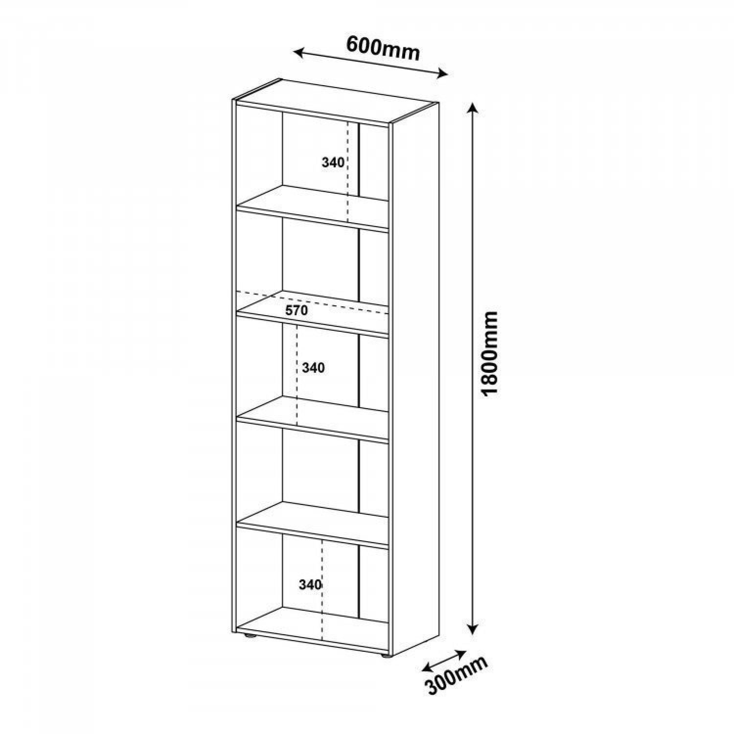 Kit 2 Estantes para Livros 5 Prateleiras 180cmx120cm Multy - 3