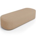 Ver imagem 2 de Cabeceira Cama Box Casal 160cm Lanna com Puff Recamier Doha W01 Linho Bege Escuro - Lyam Decor