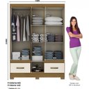 Ver imagem 4 de Guarda-Roupa Casal 8 Portas 2 Gavetas com Espelho Seatlle Henn Branco/Nature/Off White
