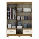 Ver imagem 3 de Guarda-Roupa Casal 8 Portas 2 Gavetas com Espelho Seatlle Henn Branco/Nature/Off White