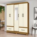 Ver imagem 1 de Guarda-Roupa Casal 8 Portas 2 Gavetas com Espelho Seatlle Henn Branco/Nature/Off White