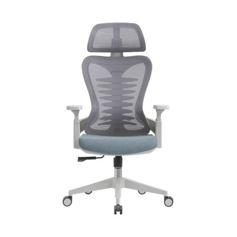 Cadeira Escritório Presidente Bio Ergonômica Suporte Lombar Cabeça Ajustável Sistema Relax Cinza