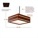 Ver imagem 3 de Lustre Decorativo Madeira Pendente Ilhota Mirror 45cm:Pau Ferro