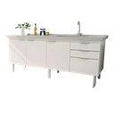 Ver imagem 1 de Gabinete de Cozinha 174cm Armário Pia 3 Gavetas e 3 Portas:branco