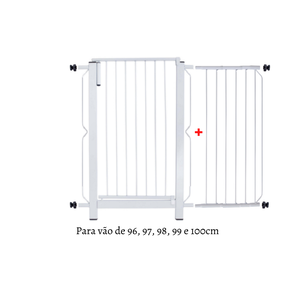 Grade e portão para cachorro bebê pet, vãos de 96cm a 100cm