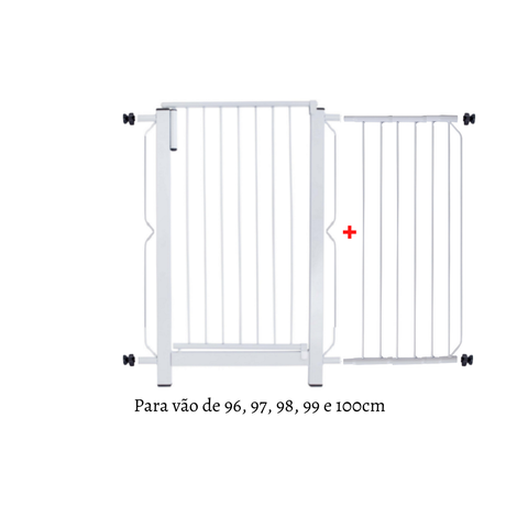 Grade e portão para cachorro bebê pet, vãos de 96cm a 100cm
