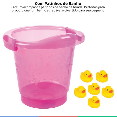 Banheira Bebe Banho Infantil Plástica Rigida Avulsa Portátil 22 Litros  Aconchego Majestic Azul Real - Baby&Kids