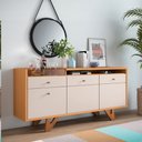 Ver imagem 7 de Conjunto Decorativo Cristaleira c/Adega e Buffet Aparador c/Bandeja Lateral Peggy/Noeli Cinamomo/Off