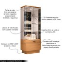 Ver imagem 2 de Conjunto Decorativo Cristaleira c/Adega e Buffet Aparador c/Bandeja Lateral Peggy/Noeli Cinamomo/Off