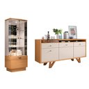 Ver imagem 1 de Conjunto Decorativo Cristaleira c/Adega e Buffet Aparador c/Bandeja Lateral Peggy/Noeli Cinamomo/Off