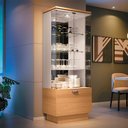 Ver imagem 6 de Conjunto Decorativo Cristaleira c/Adega e Buffet Aparador c/Bandeja Lateral Peggy/Noeli Cinamomo/Off