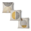 Ver imagem 1 de Kit 3 Capas de Almofada 43x43cm - Geométrica - Tecido Veludo 100% Poliéster