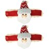 Jogo 2 Prendedores de Cortina Papai Noel Pelúcia Prime Vermelho e Branco Renda Bege - Master Christm - 1