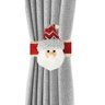 Jogo 2 Prendedores de Cortina Papai Noel Pelúcia Prime Vermelho e Branco Renda Bege - Master Christm - 2