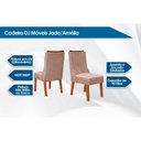 Ver imagem 5 de Conjunto: Mesa Sala Jantar Hera C/ Tampo Madeirado C/ Vidro Reto 120x90cm e 4 Cadeiras Jade Freijo/