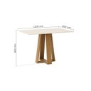 Ver imagem 3 de Mesa de Jantar 4 Lugares 120cm Tampo MDF Canto Reto Lisa