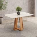 Ver imagem 1 de Mesa de Jantar 4 Lugares 120cm Tampo MDF Canto Reto Lisa