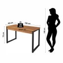 Ver imagem 4 de Escrivaninha Mesa Escritório Oficce 120cm Industrial Preto Fosco e Amendoa