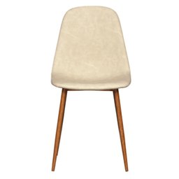 Kit 4 Cadeiras Tânia Rivatti em Poliuretano (PU) Nude Base Nogueira - 3