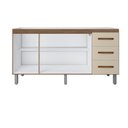 Ver imagem 4 de Balcão 160cm Emily 03 Portas e 03 Gavetas com Pia e Cuba Ghelplus Savana Off White Moblis