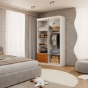 Ver imagem 2 de Guarda-Roupa Infantil Lisboa 4 Portas 2 Gavetas Branco/Cinamomo - Panorama Móveis