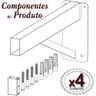 4 Suportes Pia Parafusar Bancada Aparador 40 Cm - Preto - 4