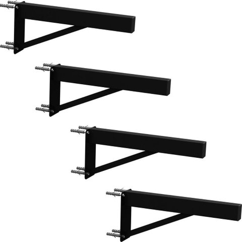 4 Suportes Pia Parafusar Bancada Aparador 40 Cm - Preto