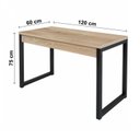 Ver imagem 4 de Escrivaninha Mesa Escritório Office 120cm Industrial Preto Fosco e Carvalho