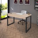 Ver imagem 6 de Escrivaninha Mesa Escritório Office 120cm Industrial Preto Fosco e Carvalho