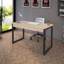 Ver imagem 6 de Escrivaninha Mesa Escritório Office 120cm Industrial Preto Fosco E Carvalho