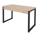 Ver imagem 3 de Escrivaninha Mesa Escritório Office 120cm Industrial Preto Fosco E Carvalho