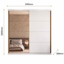 Ver imagem 3 de Guarda Roupa 2 Portas de Correr com Espelho 219 cm X 230 cm 100% MDF