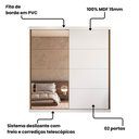 Ver imagem 4 de Guarda Roupa 2 Portas de Correr com Espelho 219 cm X 230 cm 100% MDF