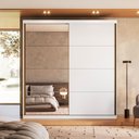 Ver imagem 1 de Guarda Roupa 2 Portas de Correr com Espelho 219 cm X 230 cm 100% MDF