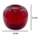 Ver imagem 2 de Vaso Murano Decorativo Vermelho Brilhante Redondo 21x 24