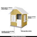 Ver imagem 3 de Casinha de Brinquedo com Floreiros Mdf Amarelo/branco L12 - Gran Belo