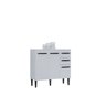 Balcão 3 Portas e 2 Gavetas Cozinha Armário Compacto 90cm Isadora - Branco - 2