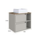 Ver imagem 5 de Conjunto Gabinete para Banheiro Suspenso 96cm com 4 Peças Iluminação em Led e Cuba Branca na Cor