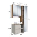 Ver imagem 4 de Conjunto Gabinete para Banheiro Suspenso 96cm com 4 Peças Iluminação em Led e Cuba Branca na Cor