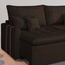 Ver imagem 3 de Sofa Retratil Boston 180cm 2 Lugares Kc Rei de Casa Veludo Marrom