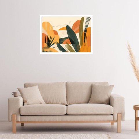 Quadro Decorativo Natureza Abstrato - 50x70cm:moldura Preta