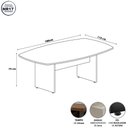 Ver imagem 3 de Mesa de Reunião Orgânica 180cm x 110cm com Pés Painel Escritório F5 Office Cor:Preto