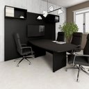 Ver imagem 1 de Mesa de Reunião Orgânica 180cm x 110cm com Pés Painel Escritório F5 Office Cor:Preto