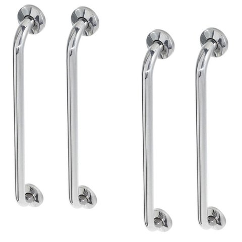 Alça de Apoio Barra Inox 60cm Kit 4 Unidades Cadeirante Deficiente Idoso Acessibilidade Segurança Ba