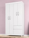 Ver imagem 1 de Guarda Roupa Lótus 4 Portas 2 Gavetas 1m Cor Flex - Branco/rosa Demóbile