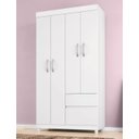 Ver imagem 1 de Guarda Roupa Lótus 4 Portas 2 Gavetas 1m Cor Flex - Branco/rosa Demóbile