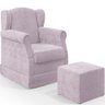 Poltrona De Amamentação Com Balanço E Puff Elisa P02 Bouclê Rosê - Lyam Decor - 1
