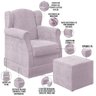 Poltrona De Amamentação Com Balanço E Puff Elisa P02 Bouclê Rosê - Lyam Decor - 4